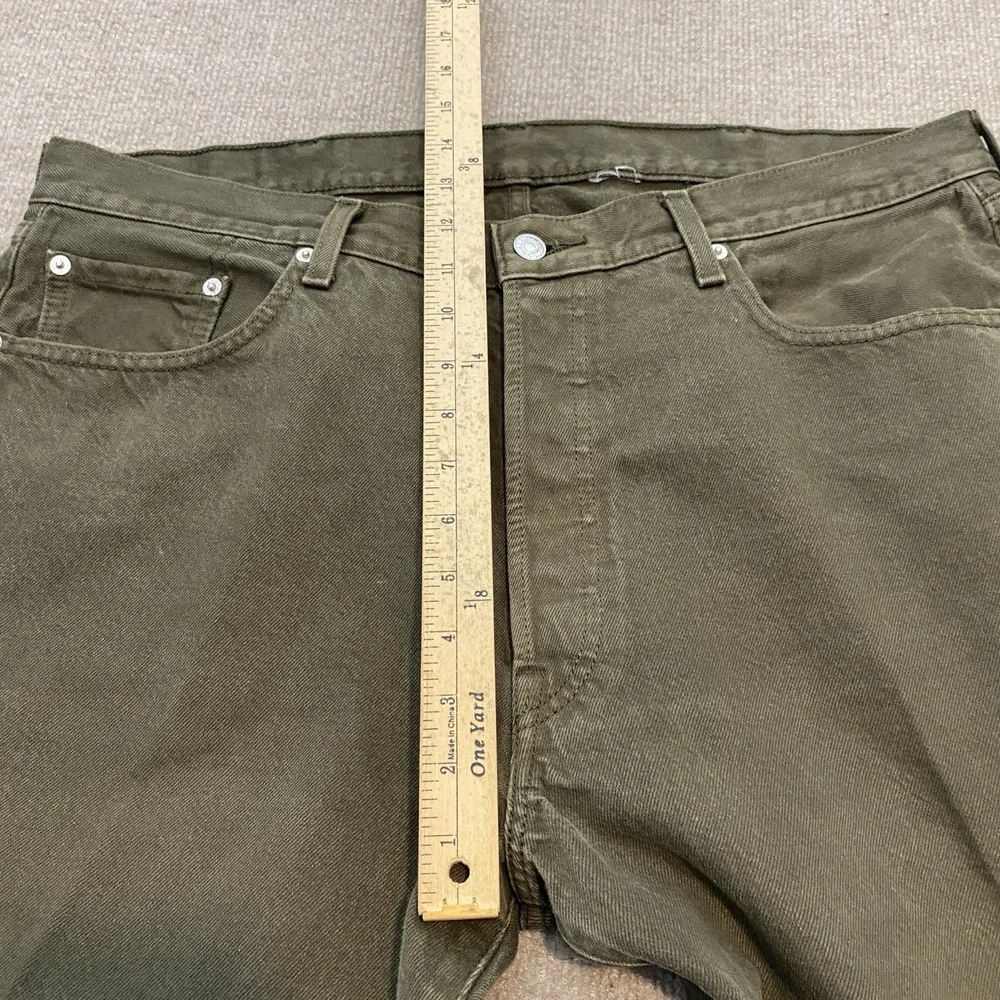 VTG Levis 501 Jeans Men 40 Fits 39x30 Y2K Olive Straight‎ Leg Denim Distressed